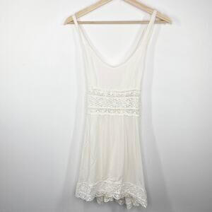 LF Native Rose Ella Cream Woven Embroidered Mini Dress Women's Size 6 NWT